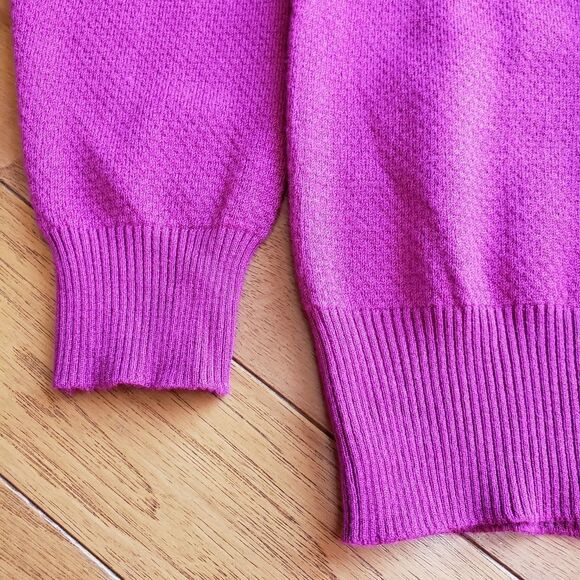 🔹️NWT TC Fashion Fuchsia & Faux Pearl Long Sleeve Sweater Large - Picture 3 of 6